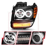 ANZO 2007-2012 Dodge Nitro Projector Headlights w/ Halo Black (CCFL) G2 - Burkken Auto Parts