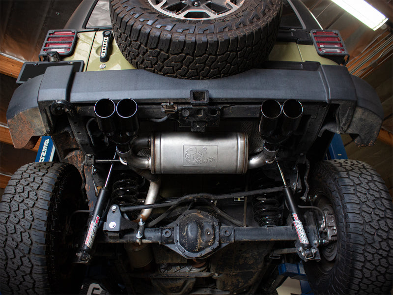 aFe Rebel Series 2.5in 409 SS Axle-Back Exhaust System Black 07-18 Jeep Wrangler (JK) V6-3.6L/3.8L - Burkken Auto Parts