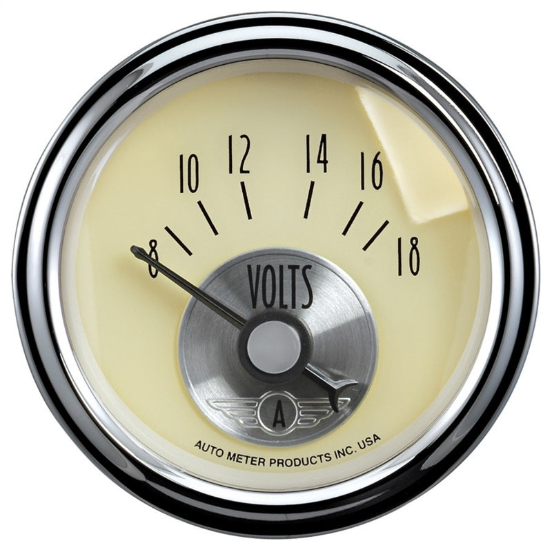 Autometer Prestige Series 52mm 8-18V Short Sweep Electronic Voltmeter Gauge - Burkken Auto Parts