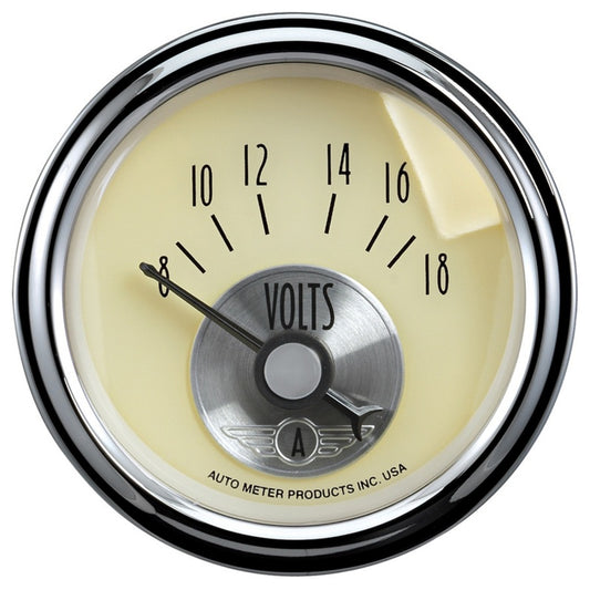 Autometer Prestige Series 52mm 8-18V Short Sweep Electronic Voltmeter Gauge - Burkken Auto Parts