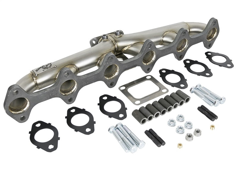 aFe Twisted Steel Header Turbo Manifold (T4) 98.5-02 Dodge Diesel Trucks L6 5.9L (td) - Burkken Auto Parts