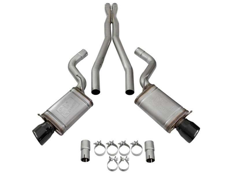 aFe Mach Force-Xp 3in CB Stainless Steel Dual Exhaust System w/ Black Tips 09-15 Cadillac CTS-V - Burkken Auto Parts