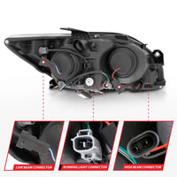 ANZO 2005-2010 Scion Tc Projector Headlights w/ Halo Black (CCFL) - Burkken Auto Parts