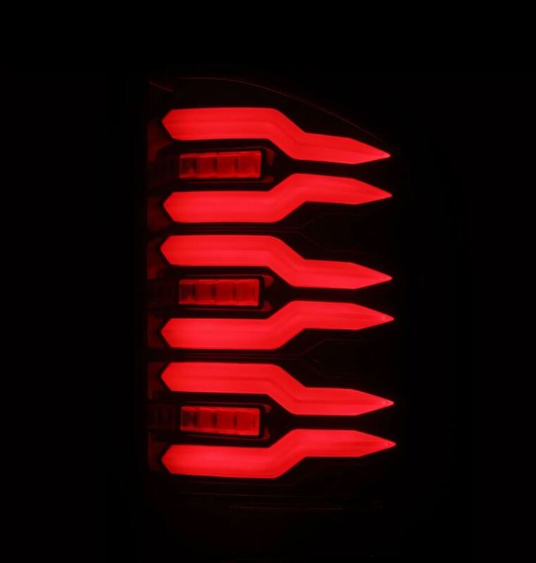 AlphaRex 07-14 Chevrolet Silverado 1500/2500HD/3500HD Luxx-Series LED Tail Lights Black/Red - Burkken Auto Parts