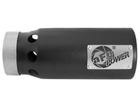 aFe SATURN 4S 4in SS Intercooled Exhaust Tip - Black 4in In x 5in Out x 12in L Bolt-On - Burkken Auto Parts