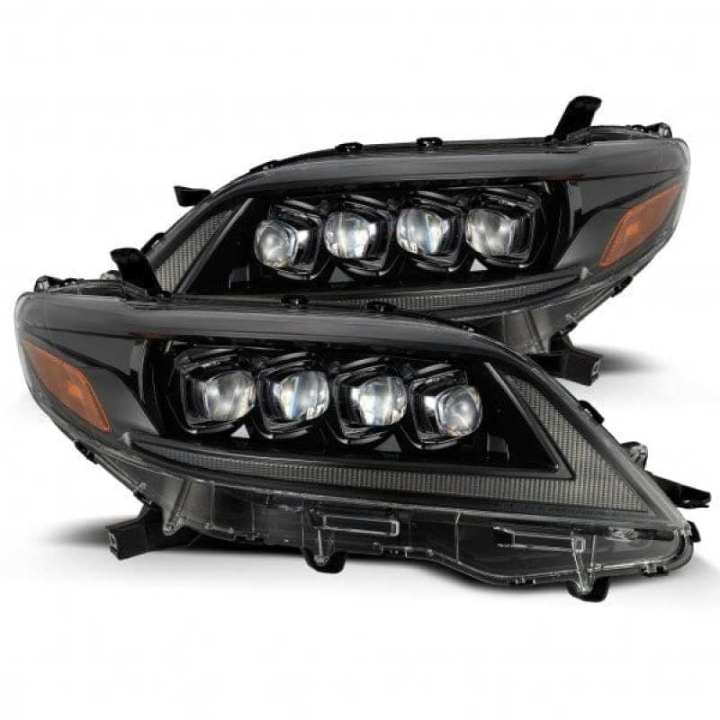 AlphaRex 11-21 Toyota Sienna LUXX LED Proj Headlights Plank Style Alpha Black w/Seq Signal/DRL - Burkken Auto Parts