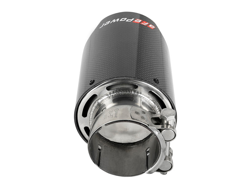 aFe MACH Force-Xp 409 SS Clamp-On Exhaust Tip 2.5in. Inlet / 4in. Outlet / 7in. L - Carbon - Burkken Auto Parts