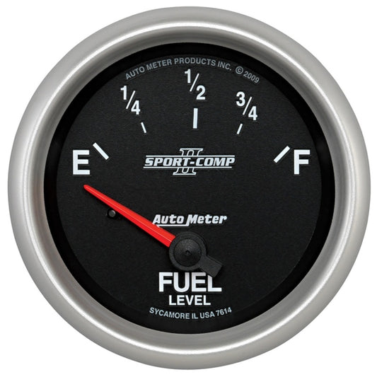 Autometer Sport-Comp II 2-5/8in Short Sweep Electronic 0-90ohms Fuel Level Gauge - Burkken Auto Parts