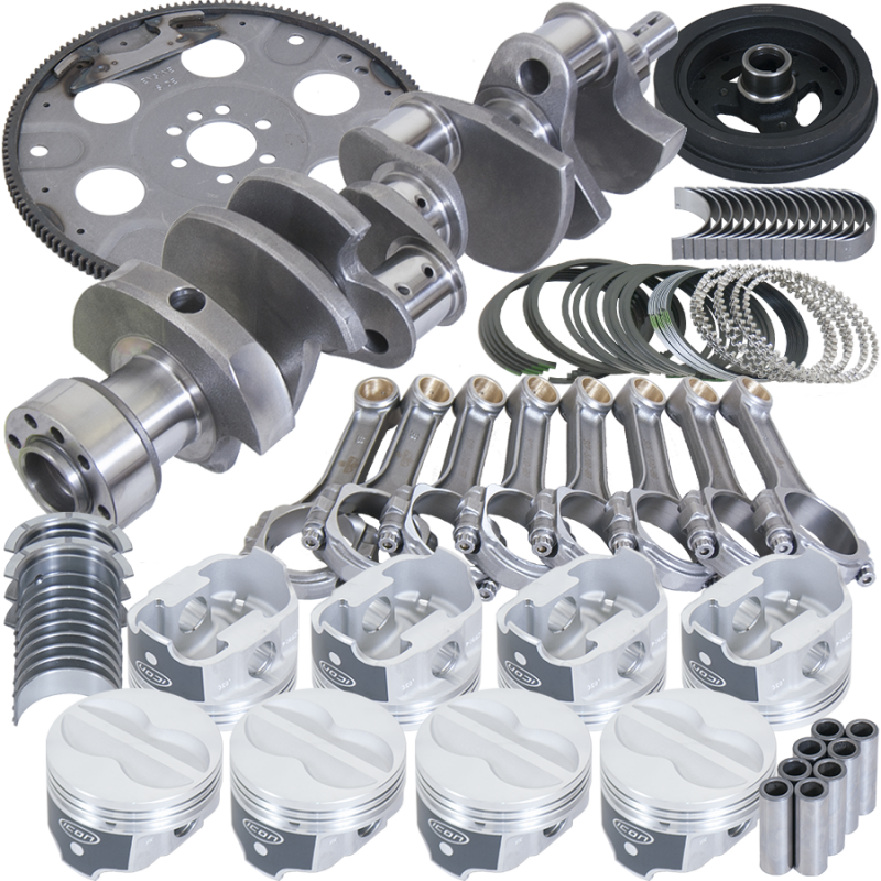 Eagle Chevy 350 1Pc 3.750in Crank 5.700in I-Beam Rod 4.060in Pistons 153 Tooth FP Balanced Assembly - Burkken Auto Parts