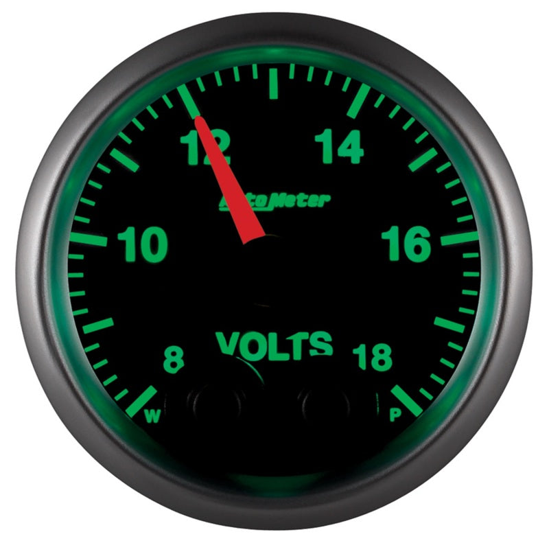 Autometer Elite 52.4mm Peak & Warn w/ Electronic Control 8-18 Volt Voltmeter - Burkken Auto Parts