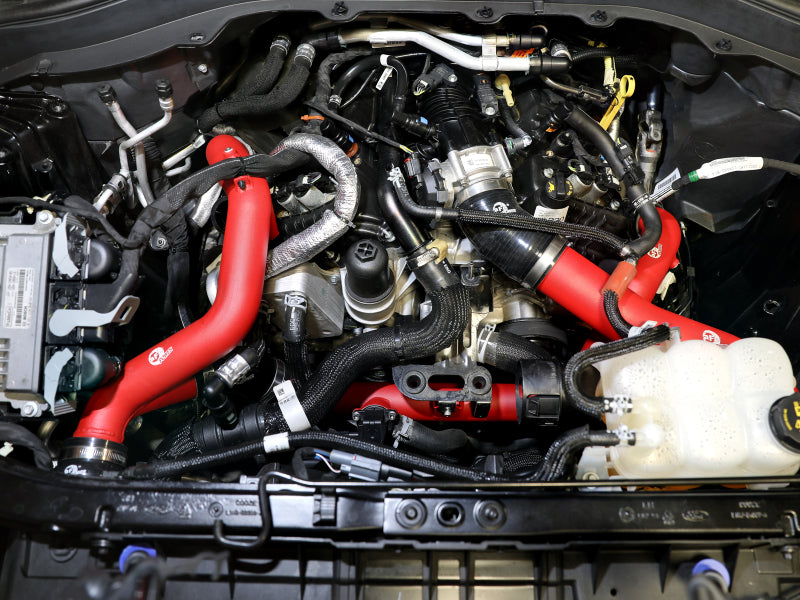 aFe 20-23 Ford Explorer ST V6 3.0L (tt) BladeRunner Aluminum Hot and Cold Charge Pipe Kit - Red - Burkken Auto Parts