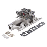 Edelbrock Manifold And Carb Kit Performer RPM Air-Gap Small Block Ford 289-302 Natural Finish - Burkken Auto Parts