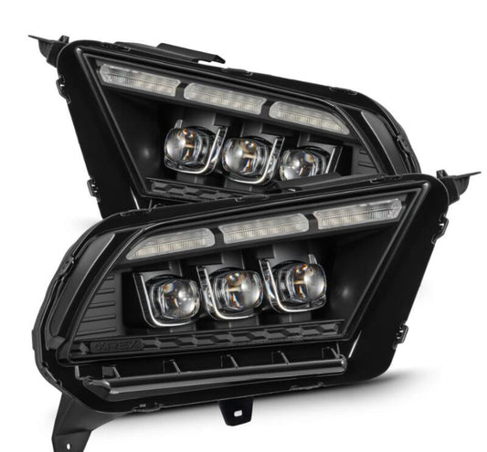 AlphaRex 10-12 Ford Mustang NOVA-Series LED Projector Headlights Blk w/Activ Light & Seq.Sig /SB DRL - Burkken Auto Parts