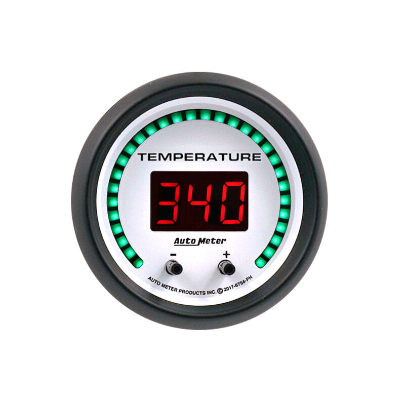 Autometer 52.4mm White Switchable 60-340 Degrees F / 40-170 Degrees C Phantom Elite Digital Gauge - Burkken Auto Parts