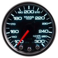 Autometer Spek-Pro Gauge Trans Temp 2 1/16in 300f Stepper Motor W/Peak & Warn Blk/Smoke/Blk - Burkken Auto Parts
