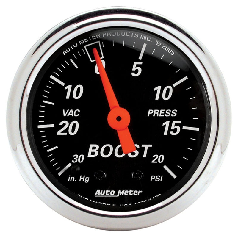 Autometer Designer 2-1/16in Mechanical 30 In Hg-Vac / 20 PSI Vacuum/Boost Gauge - Burkken Auto Parts