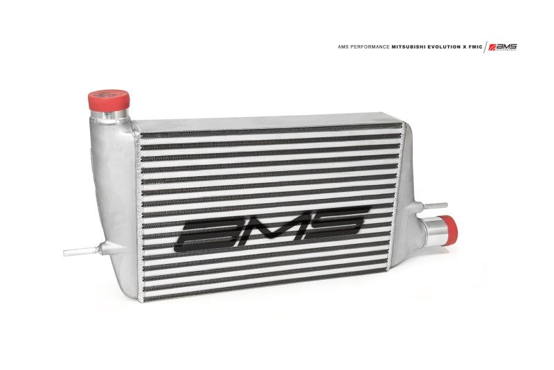 AMS Performance 08-15 Mitsubishi EVO X Front Mount Intercooler w/Modular Cast End Tanks & Logo - Burkken Auto Parts