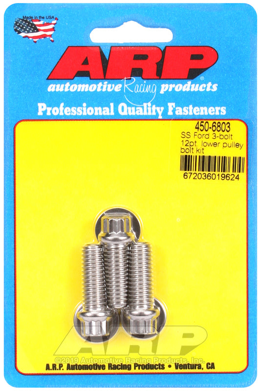 ARP Ford SS 3-Bolt 12pt Lower Pulley Bolt Kit - Burkken Auto Parts