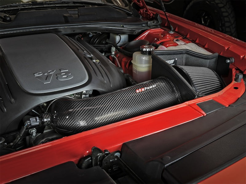 aFe POWER Magnum FORCE Carbon Fiber Stage 2 Track Series Pro Dry S CAIS - 11-18 Dodge Challenger V8 - Burkken Auto Parts