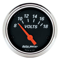 Autometer Designer Black 2 1/16in 18 Volt Electronic Voltage Gauge - Burkken Auto Parts