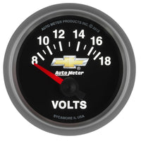 AutoMeter Gauge Voltmeter 2-1/16in. 18V Electric Chevy Gold Bowtie - Burkken Auto Parts