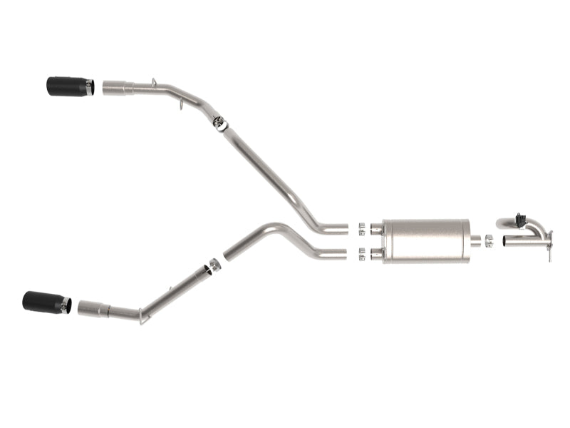 aFe Gemini XV 3in 304 SS Cat-Back Exhaust 19-21 Ram 1500 V8 5.7L Hemi w/ Black Tips - Burkken Auto Parts