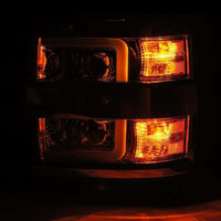 AlphaRex 15-19 Chevy Silverado 2500HD PRO-Series Headlight Plank Chrome w/Activ Light/Seq Signal/DRL - Burkken Auto Parts