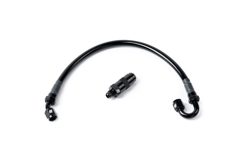 AMS Performance 5/16 Quick Connect to -6AN Inline Fuel Pulsation Damper w/ -6AN Fuel Line - Burkken Auto Parts