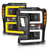ANZO LED Headlights 17-18 Ford F-250 Super Duty Plank-Style L.E.D. Headlight Black (Pair) - Burkken Auto Parts