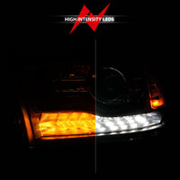 ANZO 09-18 Dodge Ram 1500/2500/3500 LED Plank Style Headlights Switchback + Sequential - Matte Black - Burkken Auto Parts