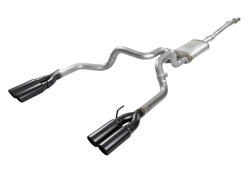 aFe Vulcan Series 3in 304 SS Exhaust Cat-Back w/ Black Tips 2019 GM Silverado/Sierra 1500 V8-5.3L - Burkken Auto Parts