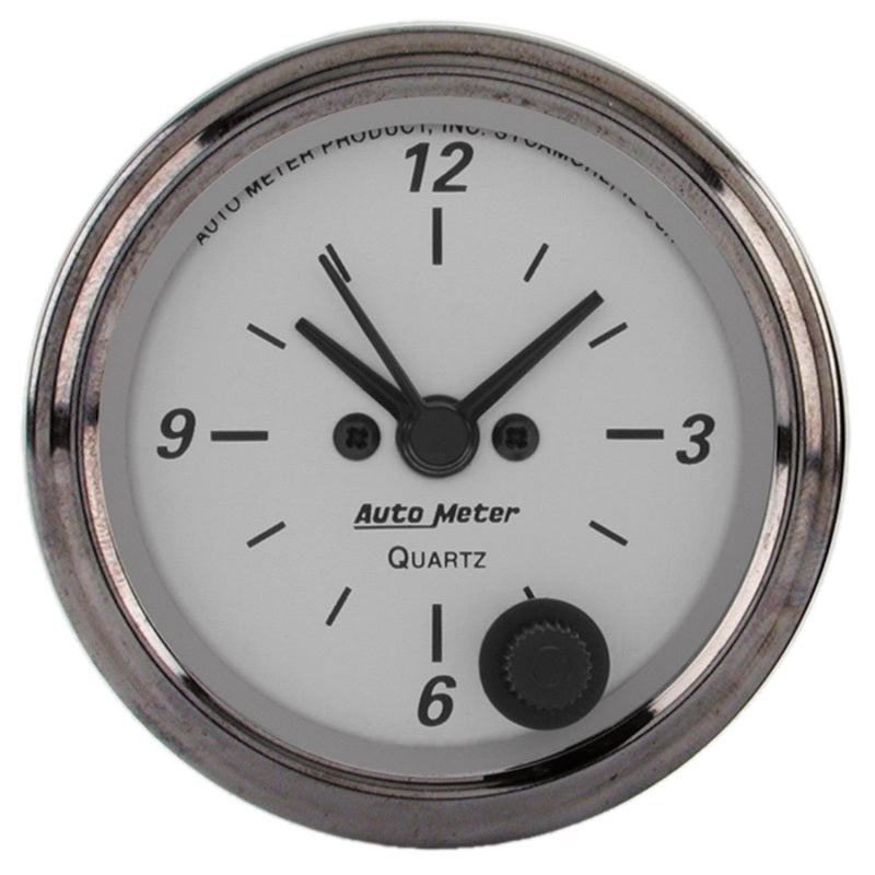 AutoMeter American Platinum Series 2.0625in Clock 12 Hour Analog - Burkken Auto Parts