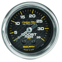 Autometer Carbon Fiber 52mm 35 PSI Mechanical Boost Gauge - Burkken Auto Parts