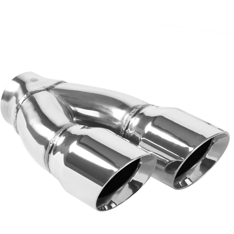 MagnaFlow Double Wall 3in Dual Round Polished Tip 2.25in Inlet - Burkken Auto Parts