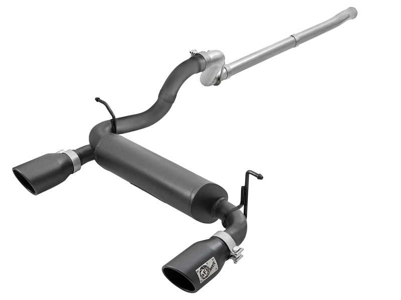 aFe Rebel Series 2.5in 409 SS Cat-Back Exhaust w/ Black Tips 18-19 Jeep Wrangler (JL) V6 3.6L - Burkken Auto Parts