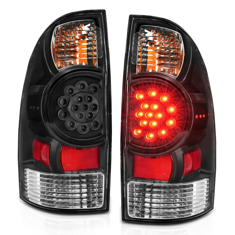 ANZO 2005-2015 Toyota Tacoma LED Taillights Black - Burkken Auto Parts