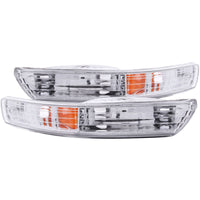 ANZO 1998-2001 Acura Integra Euro Parking Lights Chrome w/ Amber Reflector - Burkken Auto Parts
