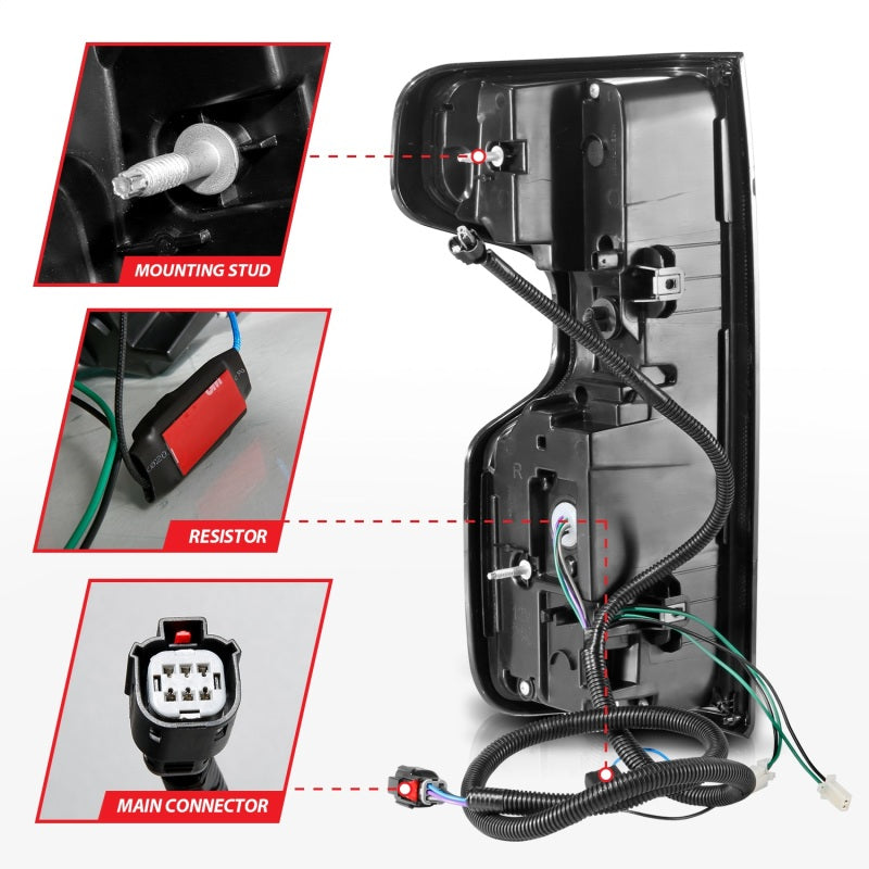 ANZO 19-21 Chevy Silverado Full LED Taillights Black Housing Clear Lens G2 (w/C light Bars) - Burkken Auto Parts