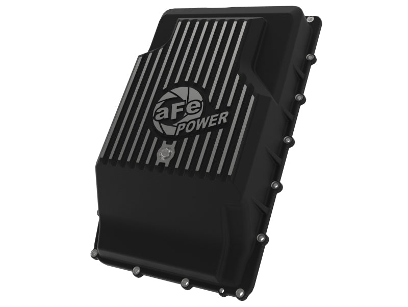 aFe 17-24 Ford F-150 10R60/10R80 Pro Series Rear Transmission Pan Black w/ Machined Fins - Burkken Auto Parts