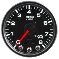 Autometer Spek-Pro Gauge Tach 2 1/16in 8K Rpm W/ Shift Light & Peak Mem Blk/Blk - Burkken Auto Parts