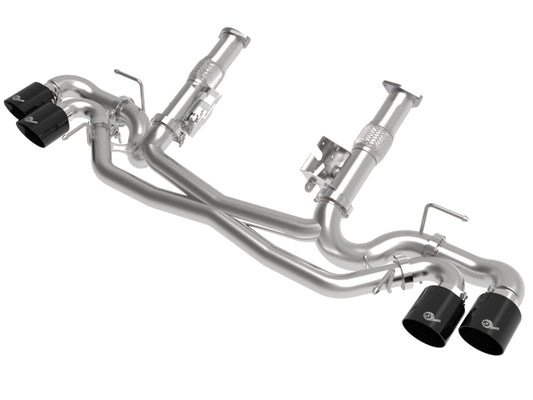 aFe MACH Force-Xp 3in to 2-1/2in 304SS Cat-Back (No Muff.) 2020 Chevy Corvette (C8) 6.2L - Black Tip - Burkken Auto Parts