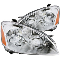ANZO 2002-2004 Nissan Altima Crystal Headlights Chrome - Burkken Auto Parts