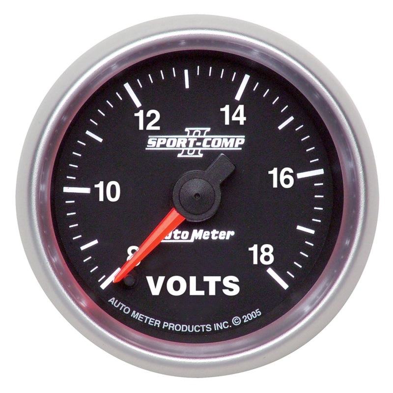 Autometer Sport-Comp II 2 1/16in. 18V Digital Stepper Motor Electronic Voltmeter - Burkken Auto Parts