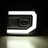 AlphaRex 07-13 GMC 1500HD PRO-Series Proj Headlights Plank Style Gloss Blk w/Activ Light/Seq Signal - Burkken Auto Parts