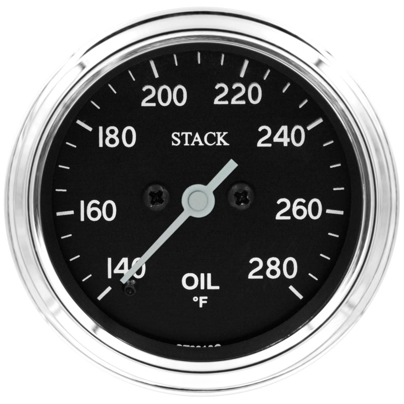 Autometer Stack 52mm 140-280 Deg F 1/8in NPTF Male Pro Stepper Motor Oil Temp Gauge - Classic - Burkken Auto Parts