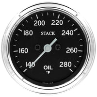 Autometer Stack 52mm 140-280 Deg F 1/8in NPTF Male Pro Stepper Motor Oil Temp Gauge - Classic - Burkken Auto Parts