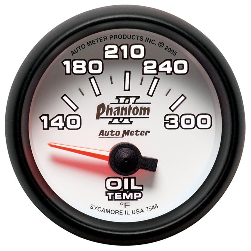 Autometer Phantom II 52mm Short Sweep Electronic 140-300 Deg F Oil Temperature Gauge - Burkken Auto Parts