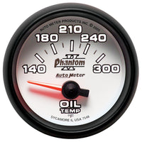 Autometer Phantom II 52mm Short Sweep Electronic 140-300 Deg F Oil Temperature Gauge - Burkken Auto Parts