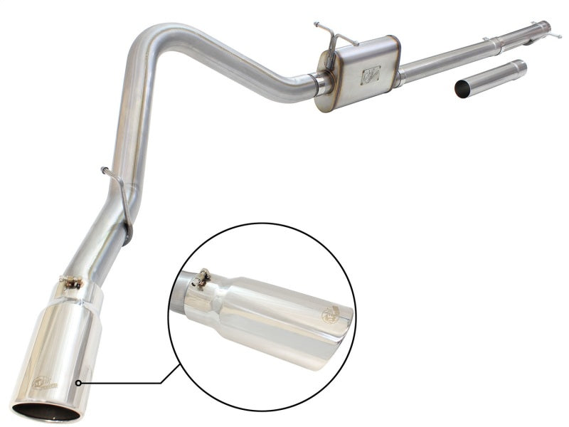 aFe MACHForce XP Exhaust 3in-3.5in SS Single Side Ext CB w/ Polish Tip 99-04 Ford F-250 V8 5.4L/6.8L - Burkken Auto Parts
