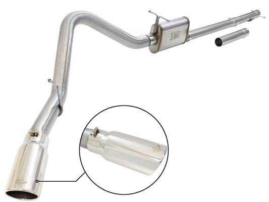 aFe MACHForce XP Exhaust 3in-3.5in SS Single Side Ext CB w/ Polish Tip 99-04 Ford F-250 V8 5.4L/6.8L - Burkken Auto Parts